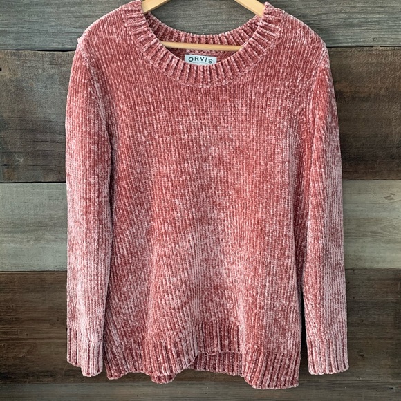 Orvis Sweaters - Orvis Classic Chenille Mauve Pullover Sweater